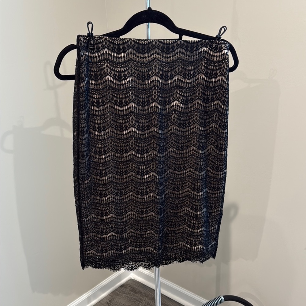 Ann Taylor Black Lace Pencil Skirt